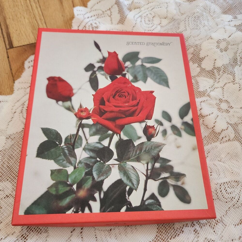 Vintage Hallmark Stationery Rose NOS NEW